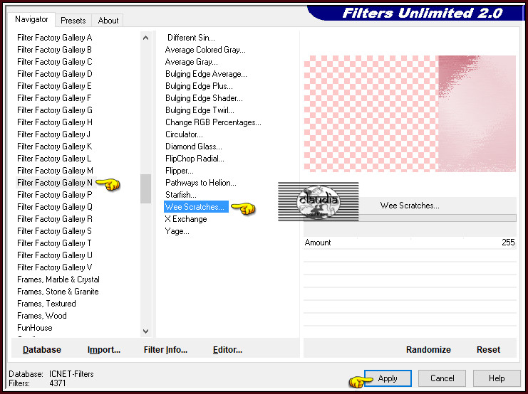 Effecten - Insteekfilters - <I.C.NET Software> - Filters Unlimited 2.0 - Filter Factory Gallery N - Wee Scratches