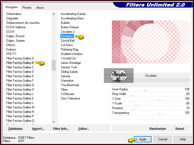 Effecten - Insteekfilters - <I.C.NET Software> - Filters Unlimited 2.0 - Filter Factory Gallery B - Circulator