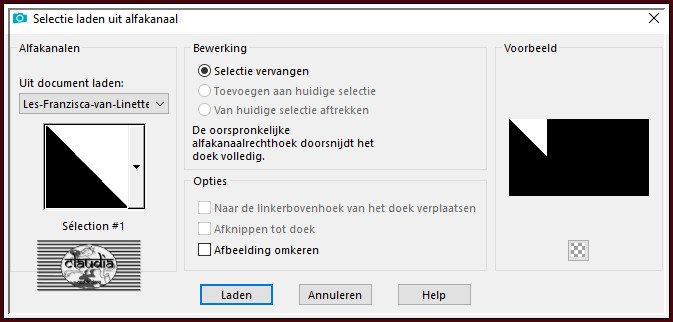 Selecties - Selectie laden/opslaan - Selectie laden uit alfakanaal : Sélection #1