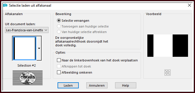 Selecties - Selectie laden/opslaan - Selectie laden uit alfakanaal : Sélection #2