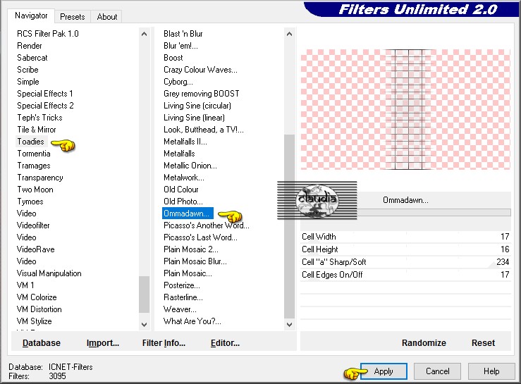 Instellingen filter Toadies - Ommadawn