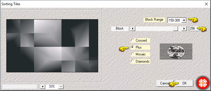 Instellingen filter Mehdi - Sorting Tiles