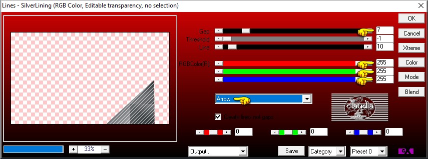 Instellingen filter AP 01 [Innovations] - Lines - SilverLining