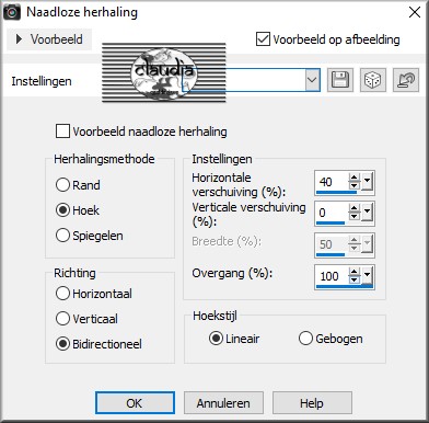 Instellingen Naadloze herhaling