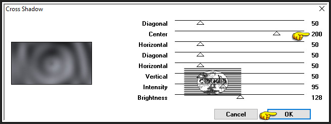 Effecten - Insteekfilters - Graphics Plus - Cross Shadow