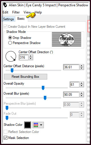 Effecten - Insteekfilters - Alien Skin Eye Candy 5 : Impact - Perspective Shadow