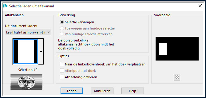 Selecties - Selectie laden/opslaan - Selectie laden uit alfakanaal : Sélection #2