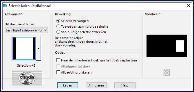 Selecties - Selectie laden/opslaan - Selectie laden uit alfakanaal : Sélection #3