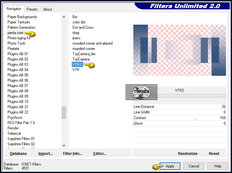 Effecten - Insteekfilters - <I.C.NET Software> - Filters Unlimited 2.0 - penta.com - VTR 2