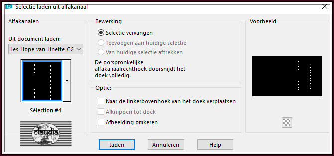 Selecties - Selectie laden/opslaan - Selectie laden uit alfakanaal : Sélection #4