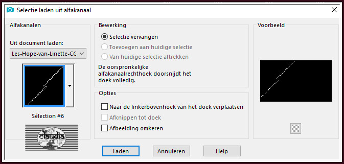 Selecties - Selectie laden/opslaan - Selectie laden uit alfakanaal : Sélection #6