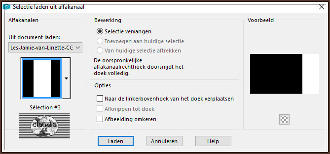 Selecties - Selectie laden/opslaan - Selectie laden uit alfakanaal : Sélection #3