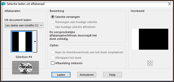 Selecties - Selectie laden/opslaan - Selectie laden uit alfakanaal : Sélection #4
