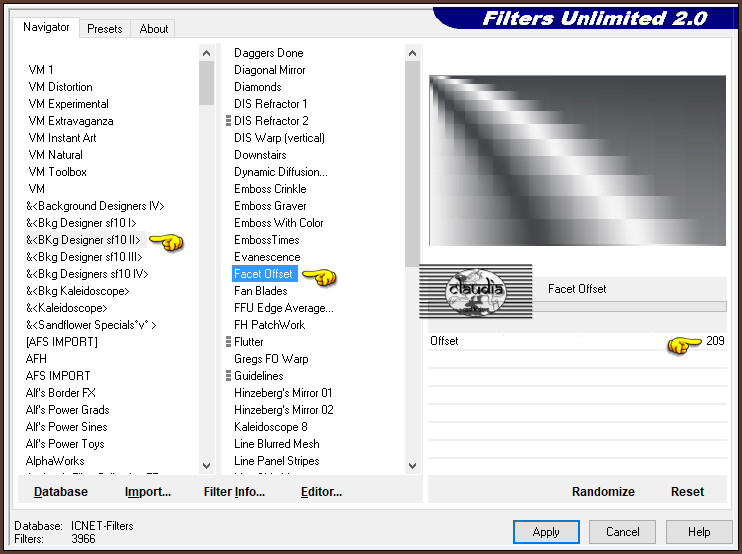 Effecten - Insteekfilters - <I.C.NET Software> - Filters Unlimited 2.0 - &<BKg Designer sf10 II> - Facet Offset