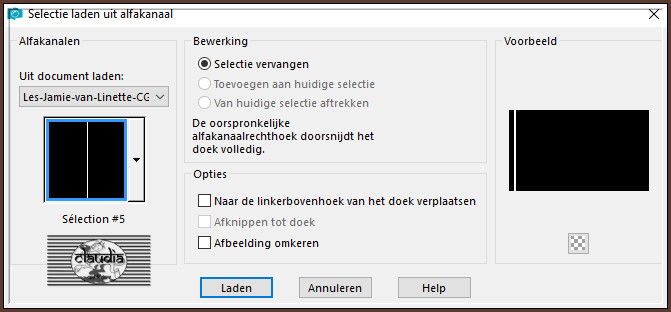 Selecties - Selectie laden/opslaan - Selectie laden uit alfakanaal : Sélection #5