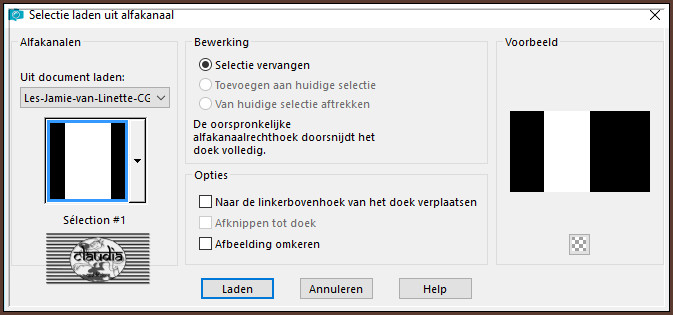 Selecties - Selectie laden/opslaan - Selectie laden uit alfakanaal : Sélection #1