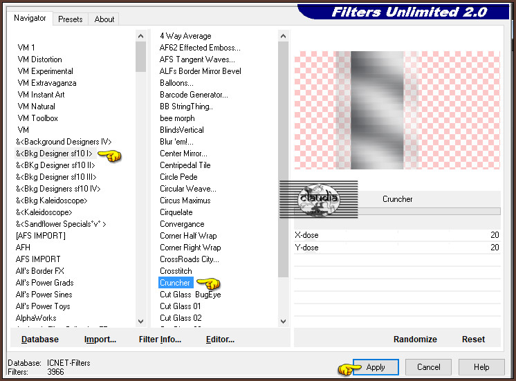 Effecten - Insteekfilters - <I.C.NET Software> - Filters Unlimited 2.0 - &<BKg Designer sf10 I - Cruncher