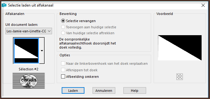 Selecties - Selectie laden/opslaan - Selectie laden uit alfakanaal : Sélection #2