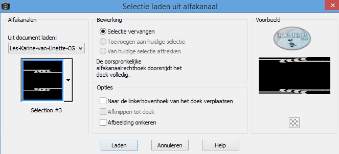 Selecties - Selectie laden/opslaan - Selectie laden uit alfakanaal : Sélection #3 