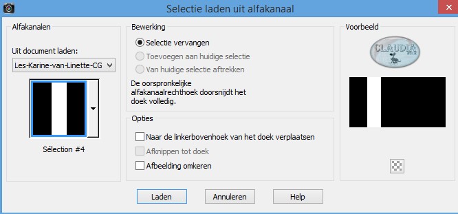 Selecties - Selectie laden/opslaan - Selectie laden uit alfakanaal : Sélection #4