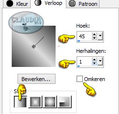 Maak een nieuwe Voorgrondkleur Verloop met deze instellingen 