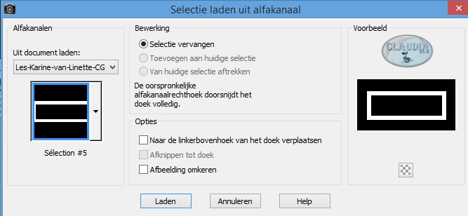 Selecties - Selectie laden/opslaan - Selectie laden uit alfakanaal : Sélection #5