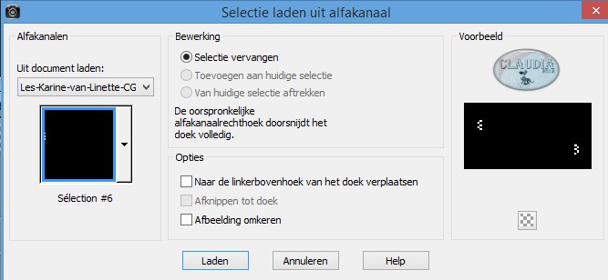 Selecties - Selectie laden/opslaan - Selectie laden uit alfakanaal : Sélection #6