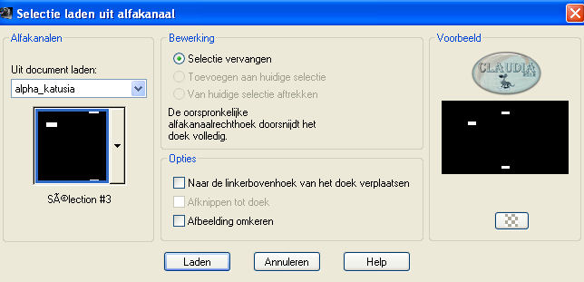 Selecties - Selectie laden/opslaan - Selectie laden uit alfakanaal : Sélection #3