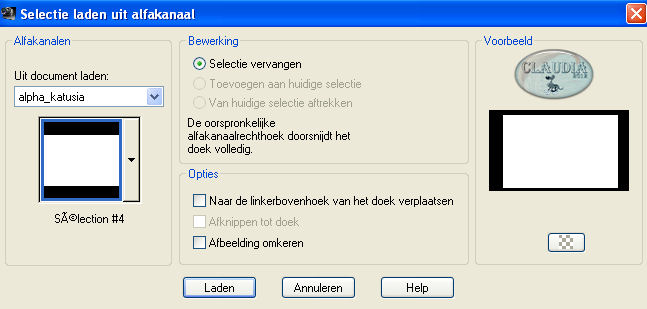 Selecties - Selectie laden/opslaan - Selectie laden uit alfakanaal : Sélection #4