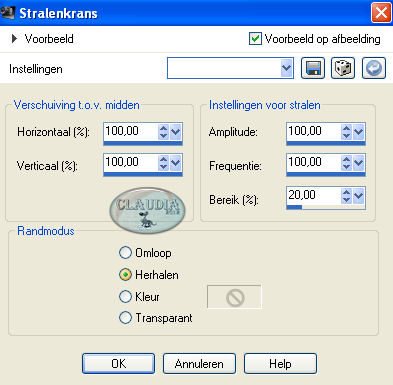 Effecten - Vervormingseffecten - Stralenkrans