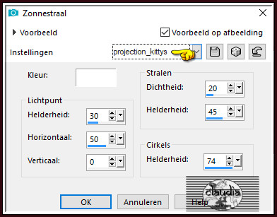 Effecten - Belichtingseffecten - Zonnestraal