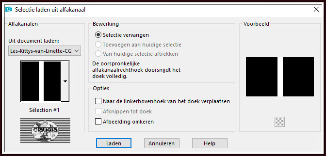 Selecties - Selectie laden/opslaan - Selectie laden uit alfakanaal : Sélection #1