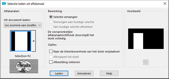 Selecties - Selectie laden/opslaan - Selectie laden uit alfakanaal : Sélection #2