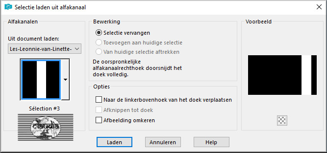 Selecties - Selectie laden/opslaan - Selectie laden uit alfakanaal : Sélection #3