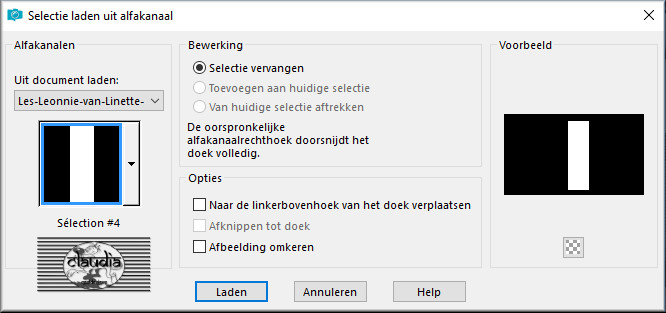 Selecties - Selectie laden/opslaan - Selectie laden uit alfakanaal : Sélection #4