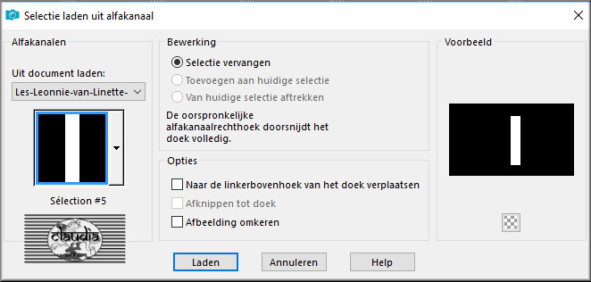 Selecties - Selectie laden/opslaan - Selectie laden uit alfakanaal : Sélection #5