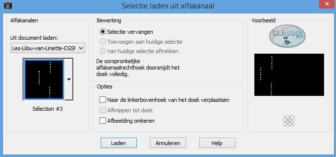 Selecties - Selectie laden/opslaan - Selectie laden uit alfakanaal : Sélection #3 