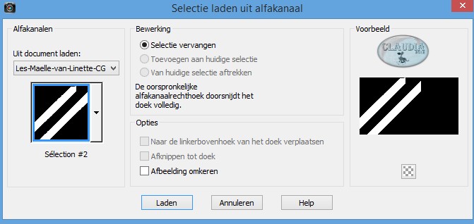 Selecties - Selectie laden/opslaan - Selectie uit alfakanaal : Sélection #2 