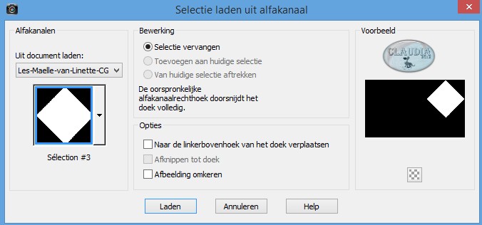 Selecties - Selectie laden/opslaan - Selectie laden uit alfakanaal : Sélection #3