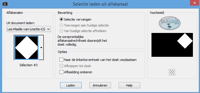 Selecties - Selectie laden/opslaan - Selectie laden uit alfakanaal : Sélection #3 