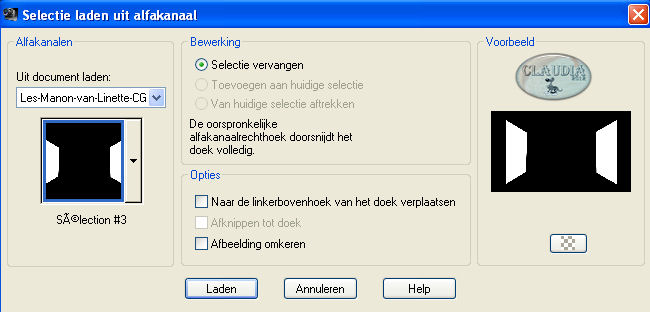 Selecties - Selectie laden/opslaan - Selectie laden uit alfakanaal : Sélection #3