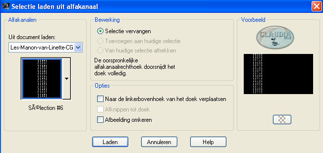 Selecties - Selectie laden/opslaan - Selectie laden uit alfakanaal : Sélection #6
