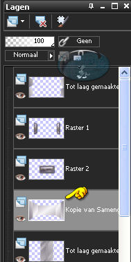 Activeer de 4de laag van bovenaan (= Kopie van Samengevoegd)