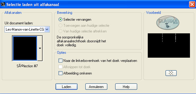 Selecties - Selectie laden/opslaan - Selectie laden uit alfakanaal : Sélection #4