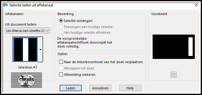 Selecties - Selectie laden/opslaan - Selectie laden uit alfakanaal : Sélection #3