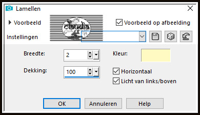 Effecten - Textuureffecten - Lamellen