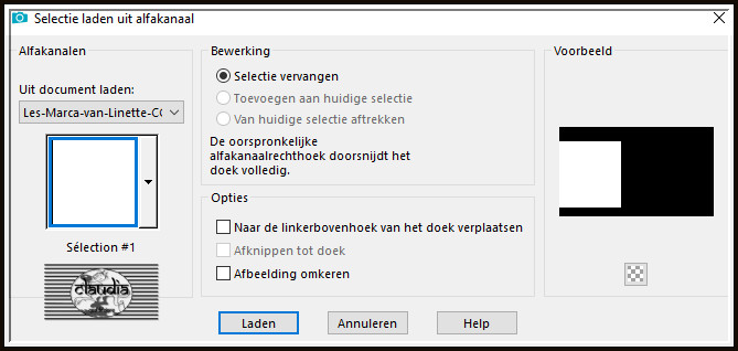 Selecties - Selectie laden/opslaan - Selectie laden uit alfakanaal : Sélection #1