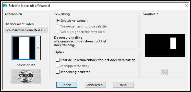 Selecties - Selectie laden/opslaan - Selectie laden uit alfakanaal : Sélection #2