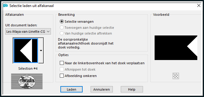 Selecties - Selectie laden/opslaan - Selectie laden uit alfakanaal : Sélection #4