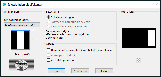 Selecties - Selectie laden/opslaan - Selectie laden uit alfakanaal : Sélection #5